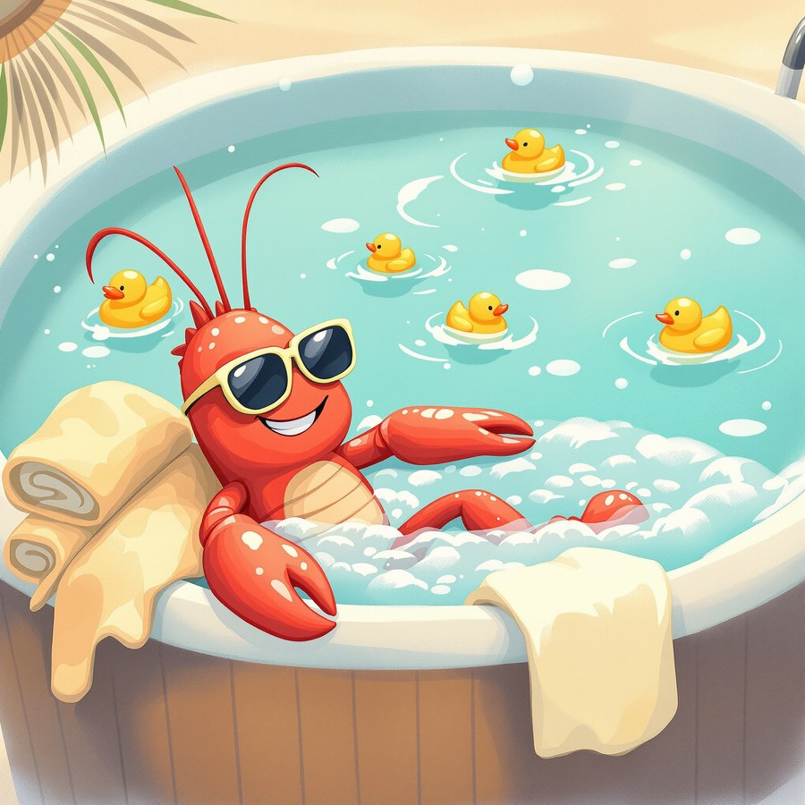 Pepi in a spa bath